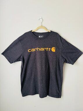 Carhartt Loose Fit Grey Crewneck Graphic Tshirt Mens L Front Spellout TK0195-M C